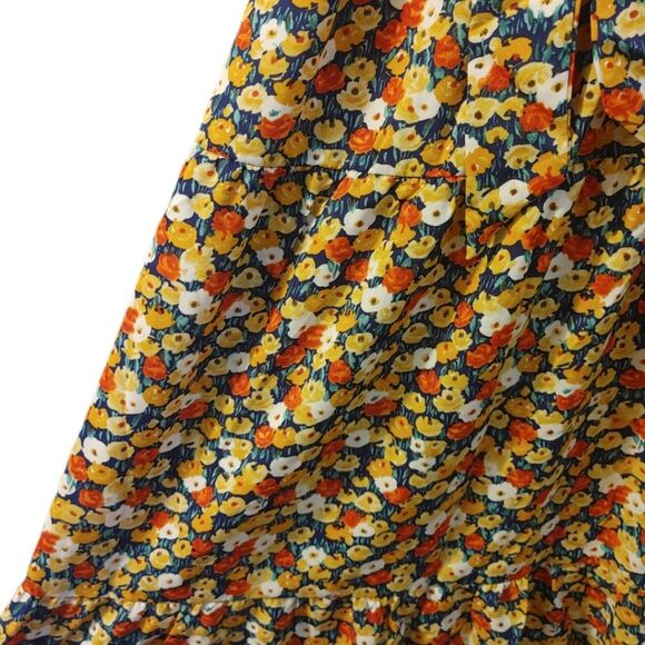 Bebreez Red and Yellow Floral Tiered Grecian Maxi Dress - Medium - Picture 5 of 9